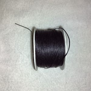 Mandala Crafts waxed cotton cord for jewelry making 1 mm thickness, black
